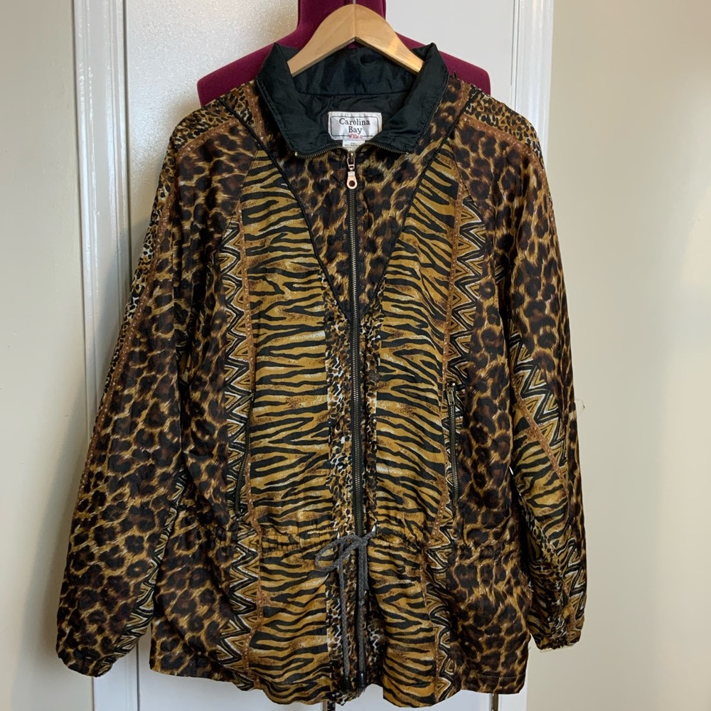 Like New Carolina Bay Plus VTG  Zip-Up  Animal Print Coat/Jacket  20W